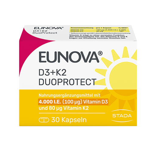 EUNOVA DuoProtect D3+K2 4000 I.E./80 &mu;g Kapseln